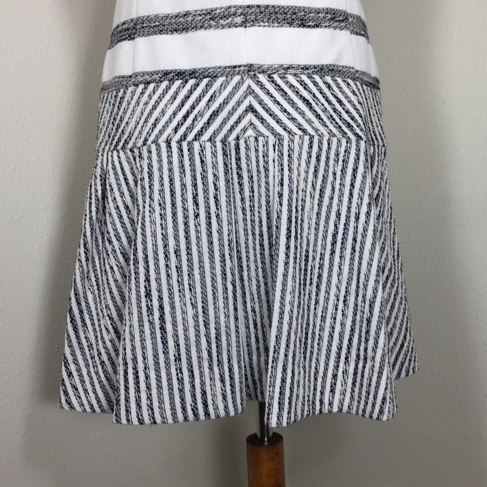J. Crew White Navy Tweed Striped drop Waist Dress - Picture 4 of 8